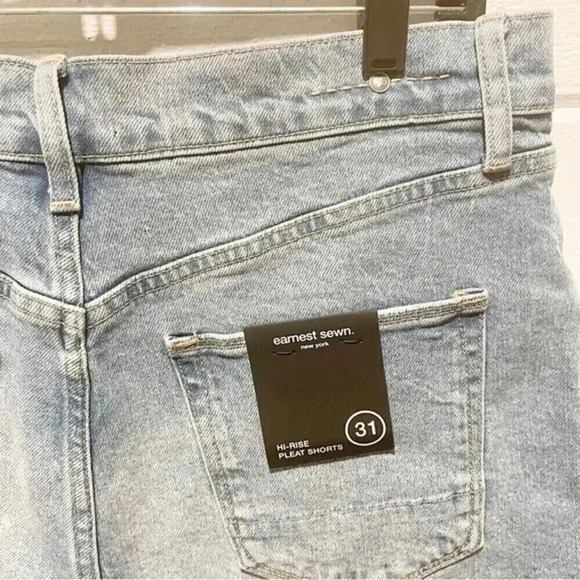 NWT Earnest Sewn Hi-rise Pleat Shorts Size 31 - Picture 9 of 13